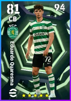 Eduardo Quaresma eFootball 2026 player card — 81 OVR CB
