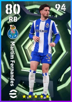 Martim Fernandes eFootball 2026 player card — 80 OVR RB
