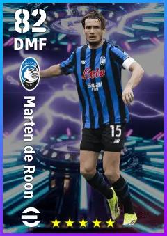 Marten de Roon eFootball 2026 player card — 82 OVR DMF