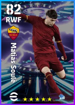 Matias Soule eFootball 2026 player card — 82 OVR RWF