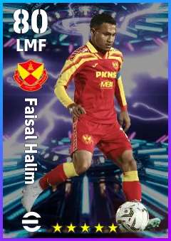 Faisal Halim eFootball 2026 player card — 80 OVR LMF