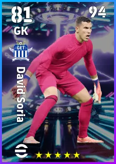 David Soria eFootball 2026 player card — 81 OVR GK
