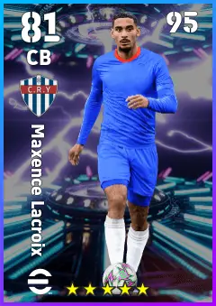Maxence Lacroix eFootball 2026 player card — 81 OVR CB