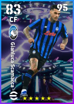 Gianluca Scamacca eFootball 2026 player card — 83 OVR CF