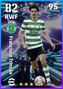 Francisco Trincao eFootball 2026 player card — 82 OVR RWF