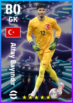 Altay Bayindir eFootball 2026 player card — 80 OVR GK