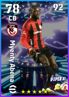 Myenty Abena eFootball 2026 player card — 78 OVR CB