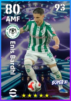 Enis Bardhi eFootball 2026 player card — 80 OVR AMF