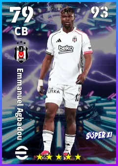 Emmanuel Agbadou eFootball 2026 player card — 79 OVR CB