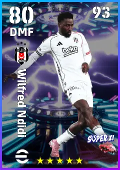 Wilfred Ndidi eFootball 2026 player card — 80 OVR DMF