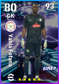 Yahia Fofana eFootball 2026 player card — 80 OVR GK