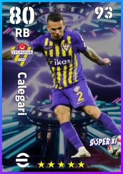 Calegari eFootball 2026 player card — 80 OVR RB
