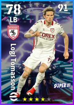 Logi Tomasson eFootball 2026 player card — 78 OVR LB