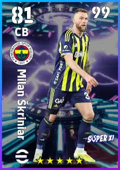 Milan Skriniar eFootball 2026 player card — 81 OVR CB
