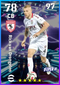 Rick van Drongelen eFootball 2026 player card — 78 OVR CB
