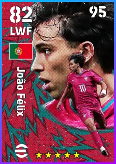 Joao Felix eFootball 2026 player card — 82 OVR LWF