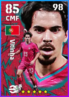 Vitinha eFootball 2026 player card — 85 OVR CMF
