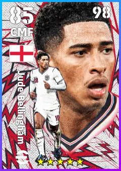 Jude Bellingham eFootball 2026 player card — 85 OVR CMF