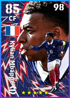 Kylian Mbappe eFootball 2026 player card — 85 OVR CF