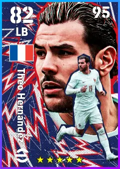 Theo Hernandez eFootball 2026 player card — 82 OVR LB