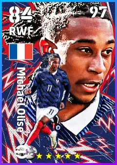 Michael Olise eFootball 2026 player card — 84 OVR RWF