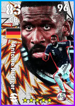 Antonio Rudiger eFootball 2026 player card — 83 OVR CB