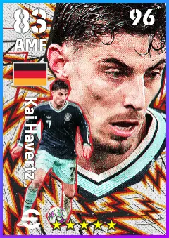 Kai Havertz eFootball 2026 player card — 83 OVR AMF