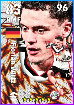 Florian Wirtz eFootball 2026 player card — 83 OVR AMF