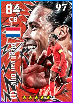 Virgil van Dijk eFootball 2026 player card — 84 OVR CB