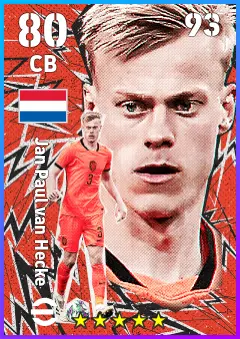 Jan Paul van Hecke eFootball 2026 player card — 80 OVR CB