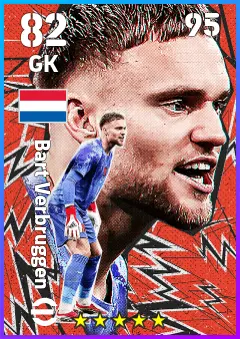 Bart Verbruggen eFootball 2026 player card — 82 OVR GK