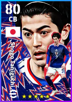 Shogo Taniguchi eFootball 2026 player card — 80 OVR CB