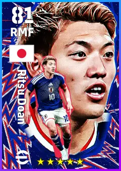 Ritsu Doan eFootball 2026 player card — 81 OVR RMF