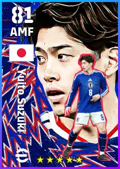 Yuito Suzuki eFootball 2026 player card — 81 OVR AMF