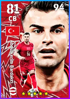 Abdulkerim Bardakci eFootball 2026 player card — 81 OVR CB