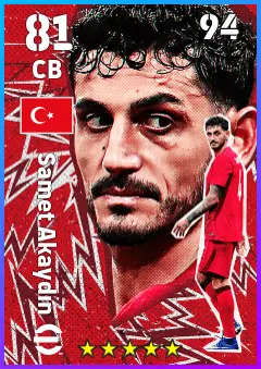 Samet Akaydin eFootball 2026 player card — 81 OVR CB