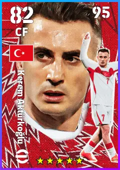 Kerem Akturkoglu eFootball 2026 player card — 82 OVR CF