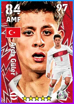 Arda Guler eFootball 2026 player card — 84 OVR AMF