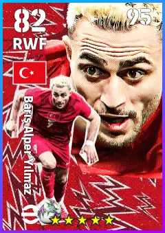 Baris Alper Yilmaz eFootball 2026 player card — 82 OVR RWF