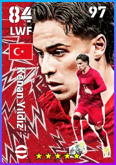 Kenan Yildiz eFootball 2026 player card — 84 OVR LWF