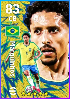 Marquinhos eFootball 2026 player card — 83 OVR CB