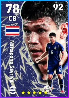 Nattapong Sayriya eFootball 2026 player card — 78 OVR CB
