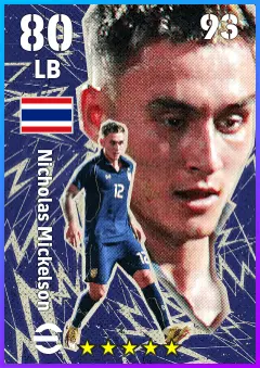 Nicholas Mickelson eFootball 2026 player card — 80 OVR LB
