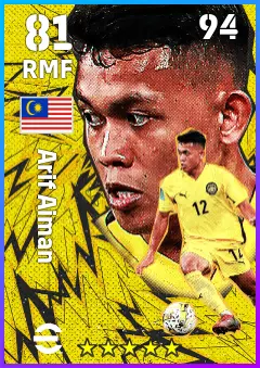 Arif Aiman eFootball 2026 player card — 81 OVR RMF