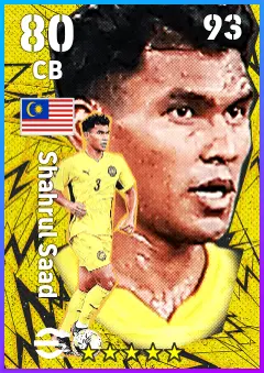 Shahrul Saad eFootball 2026 player card — 80 OVR CB
