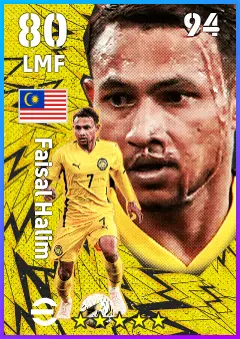 Faisal Halim eFootball 2026 player card — 80 OVR LMF