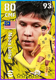 Nooa Laine eFootball 2026 player card — 80 OVR CMF