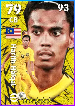 Harith Haiqal eFootball 2026 player card — 79 OVR CB