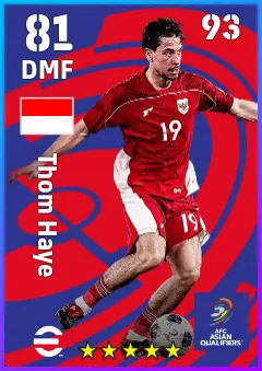 Thom Haye eFootball 2026 player card — 81 OVR DMF