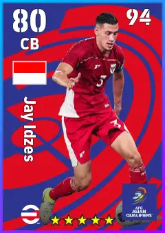 Jay Idzes eFootball 2026 player card — 80 OVR CB